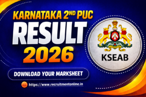 Karnataka 2nd PUC Result 2026 link [out] on karresults.nic.in and kseab.karnataka.gov.in