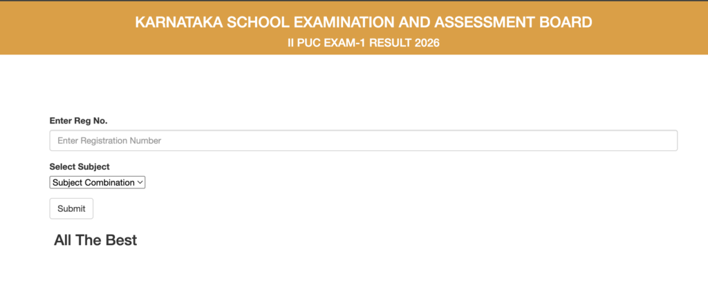 karresults.nic.in 2nd puc result 2026